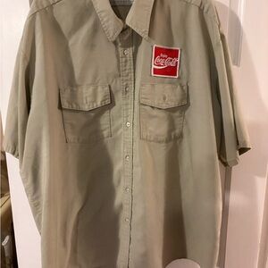 Coca Cola Khaki Men's Button Down Shirt